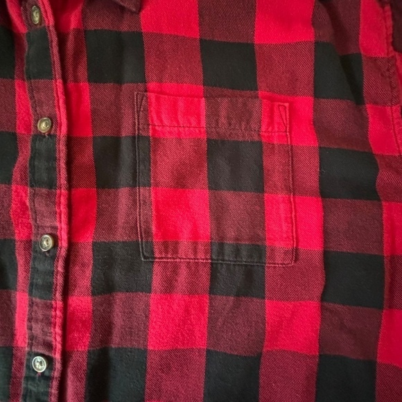 Roots oversize Buffalo plaid button down shirt size L - Picture 8 of 14